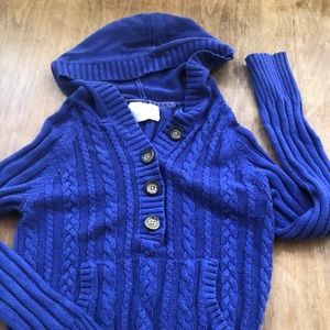 Purple Aeropostale button front hooded sweater